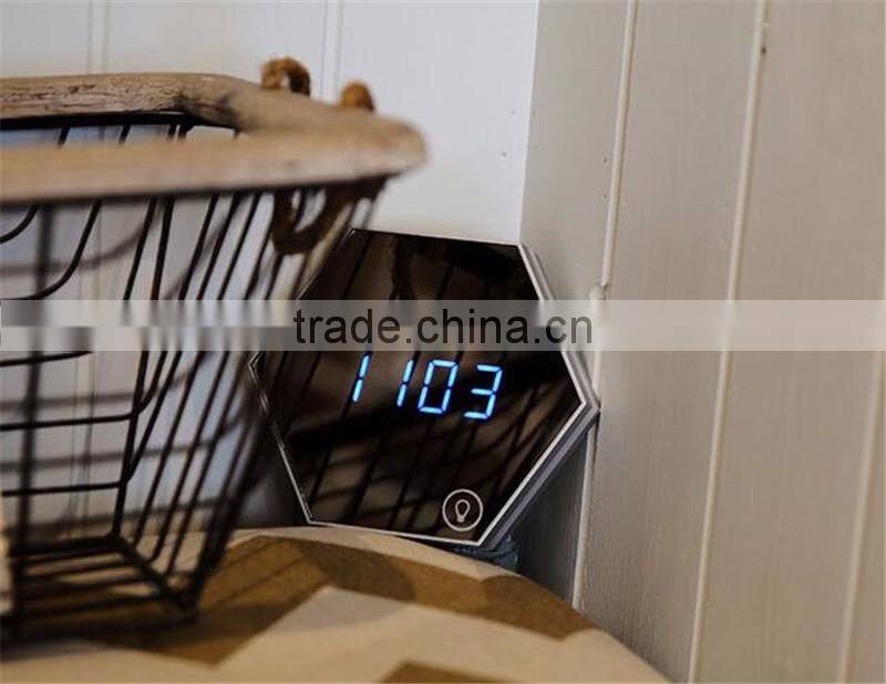 Mirror alarm clock Multi function image digital alarm clock Thermometer alarm clock LED mirror Nightlight clock