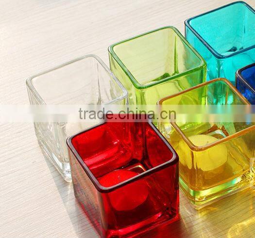 Cup type Glass Candle Holder for Home Decoration