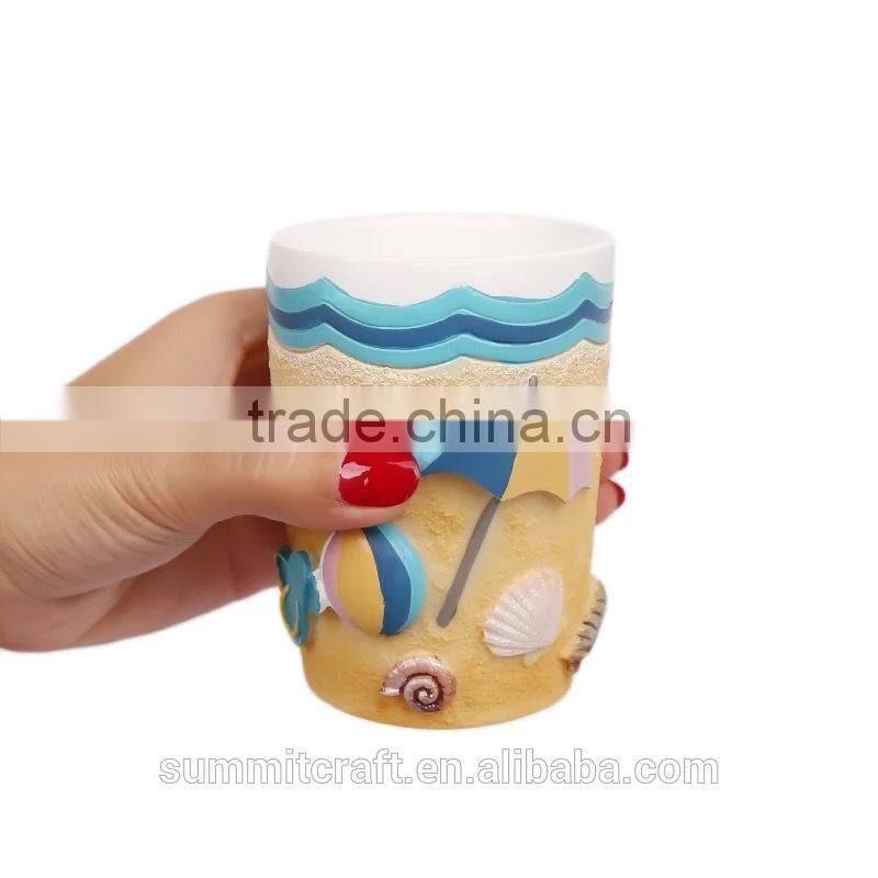 Summer beach style resin sea shell bathroom set accessories