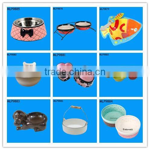 Vivid Funny Custom Ceramic White Dog Bowls Wholesale
