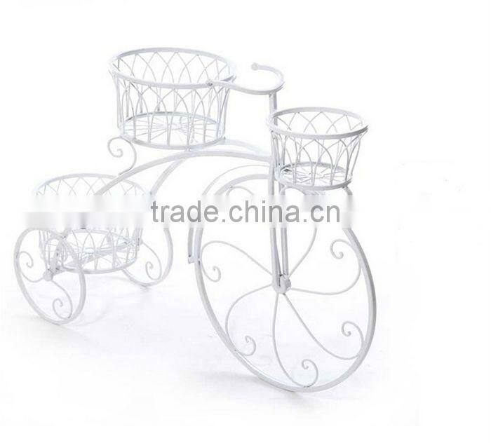 White metal craft bicycle flower stand with European style
