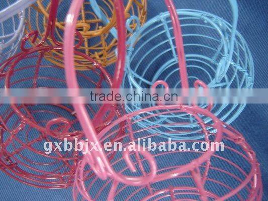 Wire small storage gift basket with handle