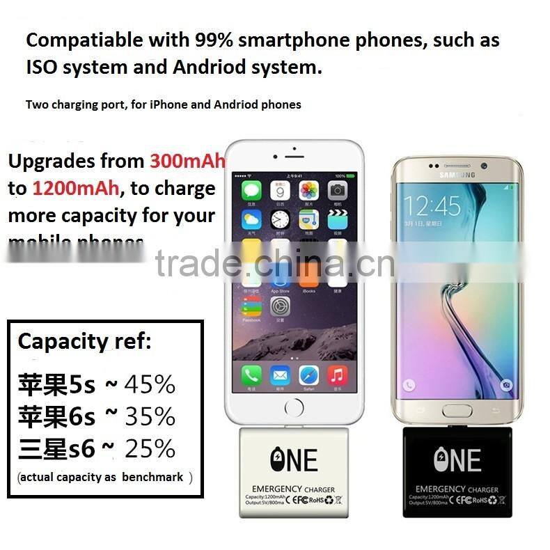 300mAh Disposable power bank one time use mobile battery charger