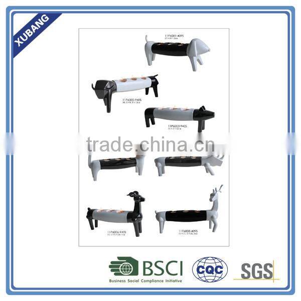 poly resin candle holder cat design for home decoration