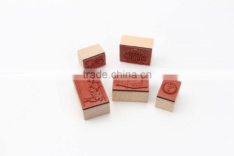 high quality school mini wooden stamp
