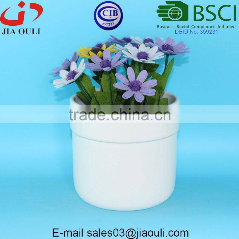 BSCI Audited Factory grey sand surface square planter pot, garden ceramic pot