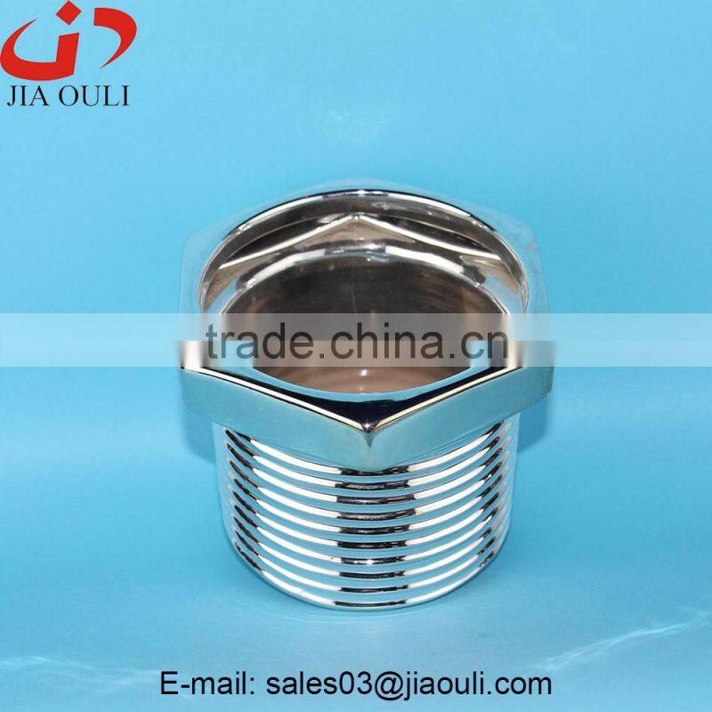 Fashion design silver ceramic plant pots