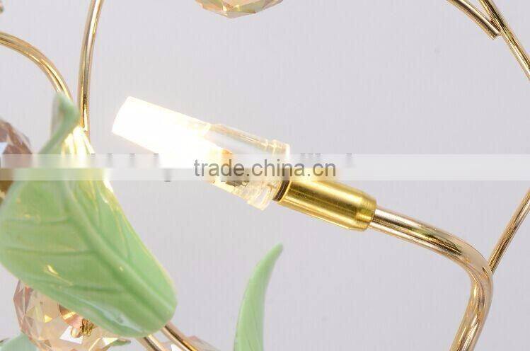 Royal Exquisite Handmade Porcelain and Crystal Green Floral Chandelier for Dining Room BF12-04284b