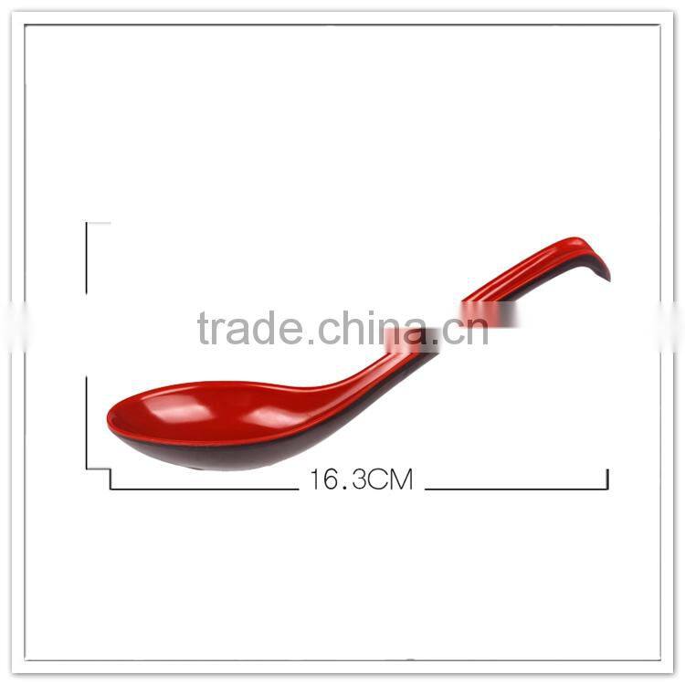 13.5*5.2cm, 30g Two tone red and black color hotel melamine table spoon