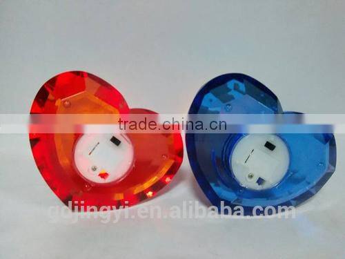 LED lighted acrylic heart shape base colorful candles decoraitons