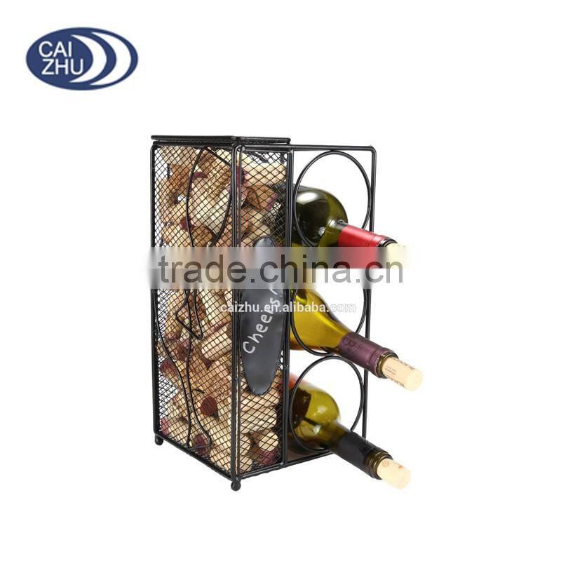 Metal Wine Bottles Cork Holder Storage Rack