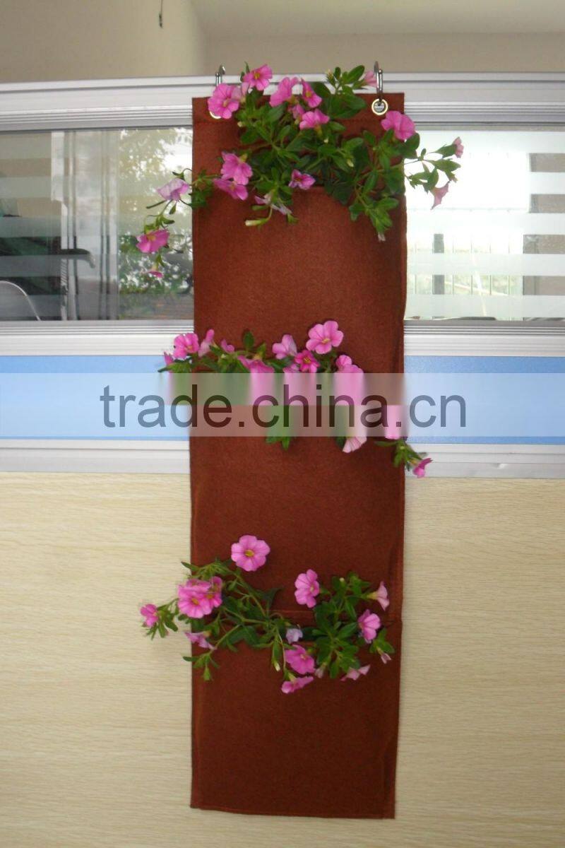 3 Pockets Wall Hanging plant bag indoor growing bag