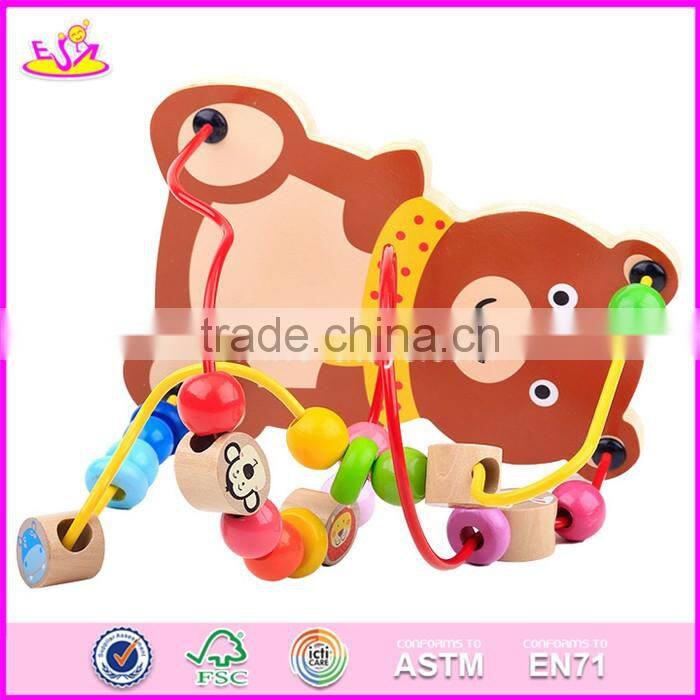 2017 new design educational kids play wooden toy bead maze W11B135