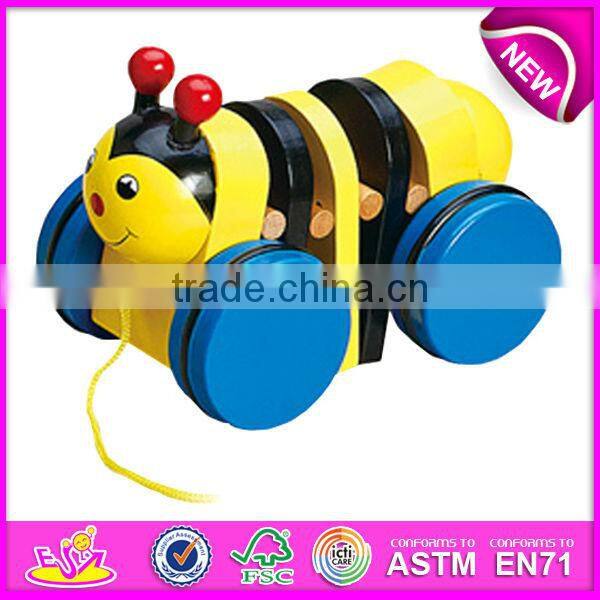 2016 Newest kids wooden pull and push toy,Imitate wooden Toys pull along bird & egg,Hot sale wooden pull toy cart W05B005