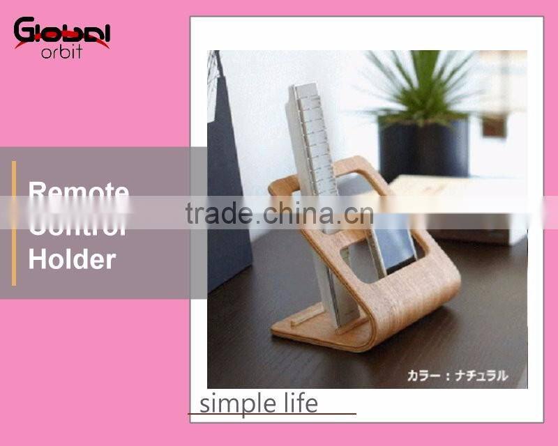 Calculator Holder TV Remote Control Holder Wood Desktop Office Desk Supply Oranizer