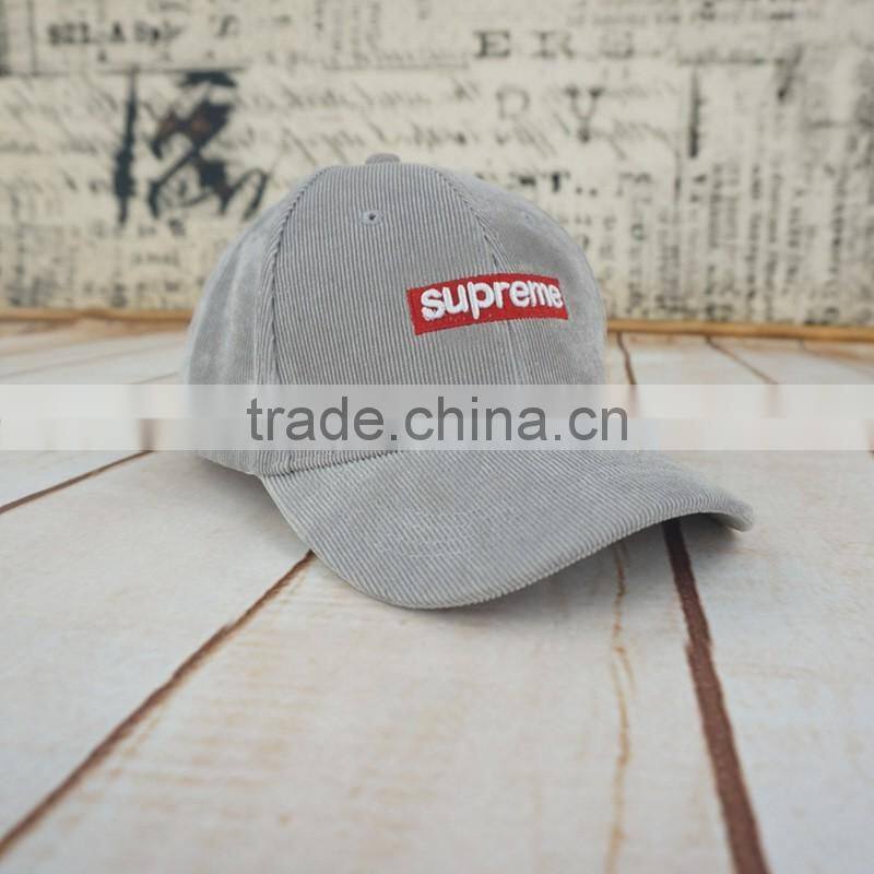 Corduroy Fabric Embroidery Patch Baseball Cap