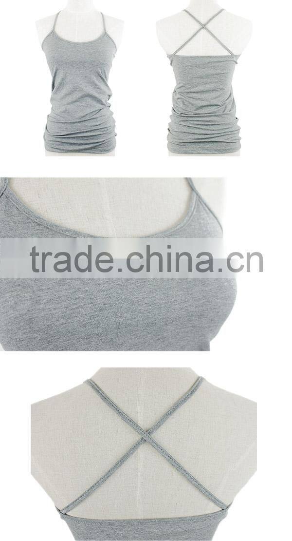 Quick dry flexible new design fashion blank ladies tank top,vest