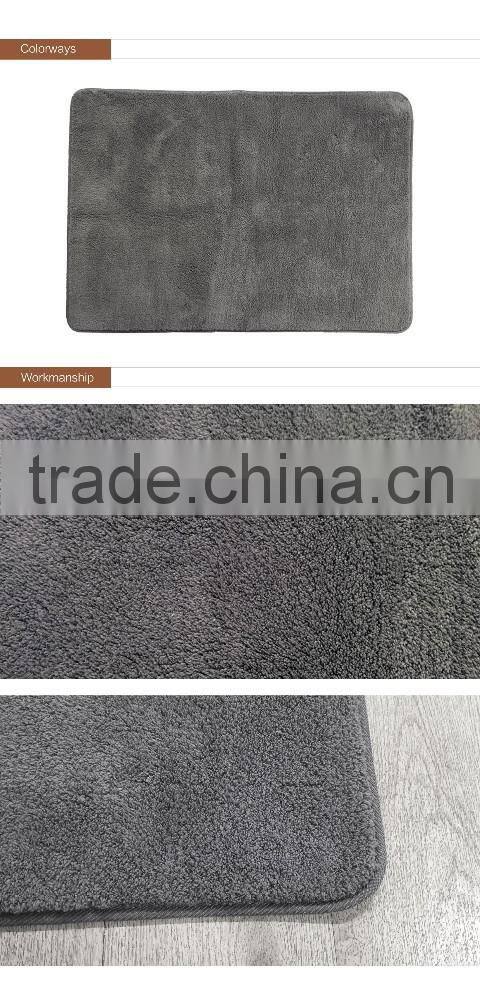 2016 NEW Microfiber coral fleece Bathmat with grey color