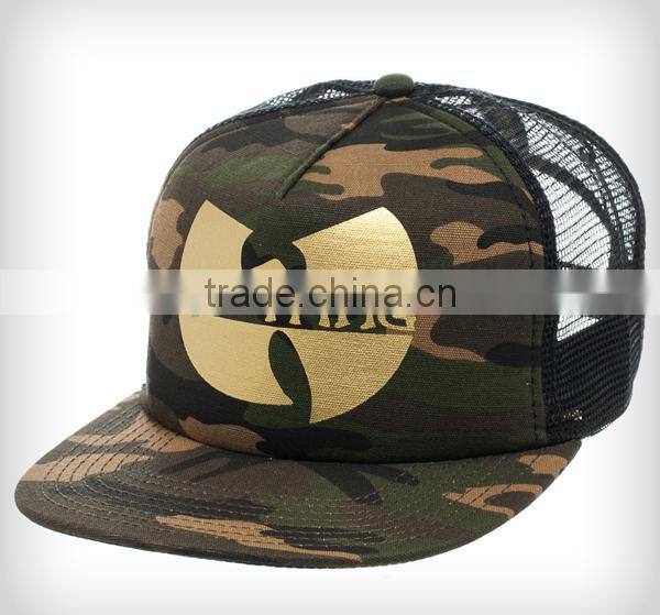 2015 New Style Camo Gold Screen Printed Trucker Hats