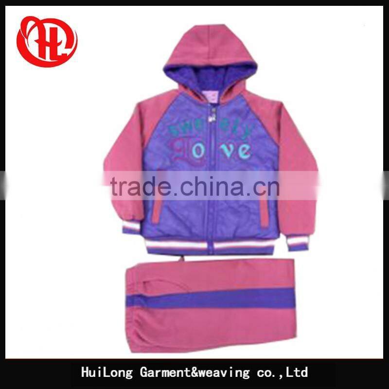 girls' sports suits children clothing sets PU polyester sportswear kid set