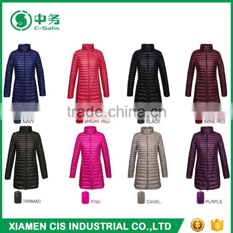 Hot Sale European Style Multi Color Lightweight Lady Winter Long Down Jacket