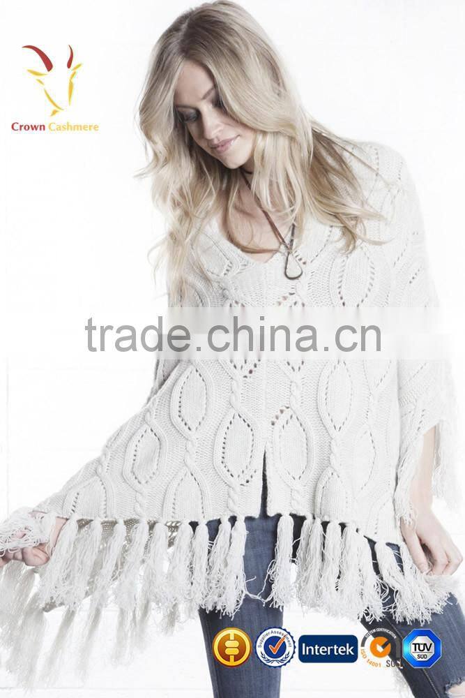 Wholesale Ladies Knitted Wool Poncho