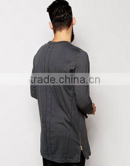 2016 China Manufacturers Summer Men Short Sleeve double sided zipper100coton t shirt