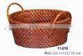 Round painted rattan basket