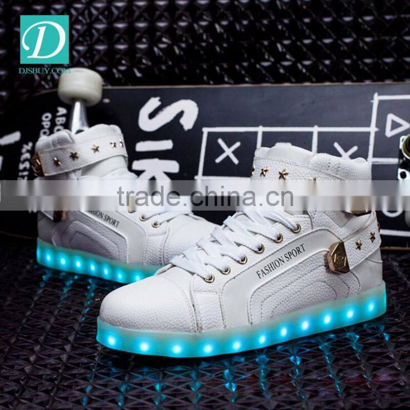 2016 New High Light UP Shoes Mens Shoes Led Schoenen Women Casual Men Luminous Shoes