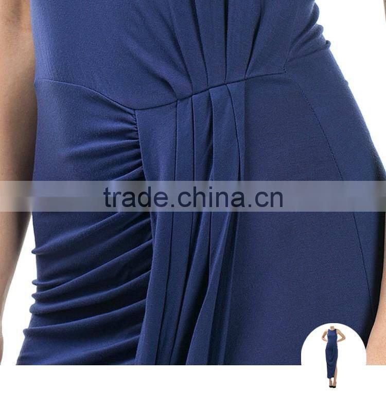 Hot sale high quality 95% bamboo 5% spandex Side-Slit Maxi fancy dress china