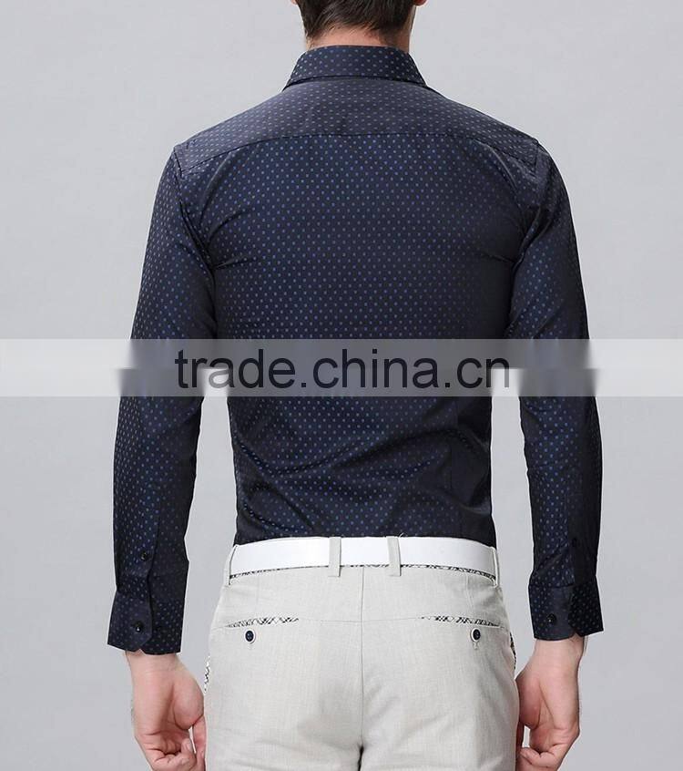 Fashion men beautiful dress shirt delicate printed slimming garment