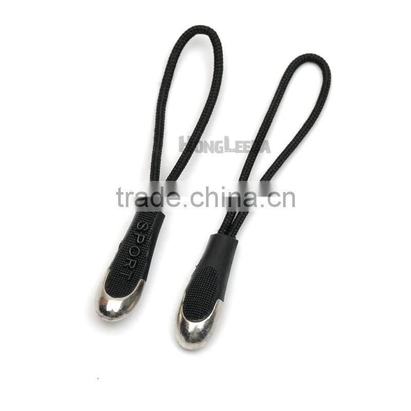 Slip-resistant zipper puller fashion black plastic / nickle metal apparel luggage bag sportwear 003