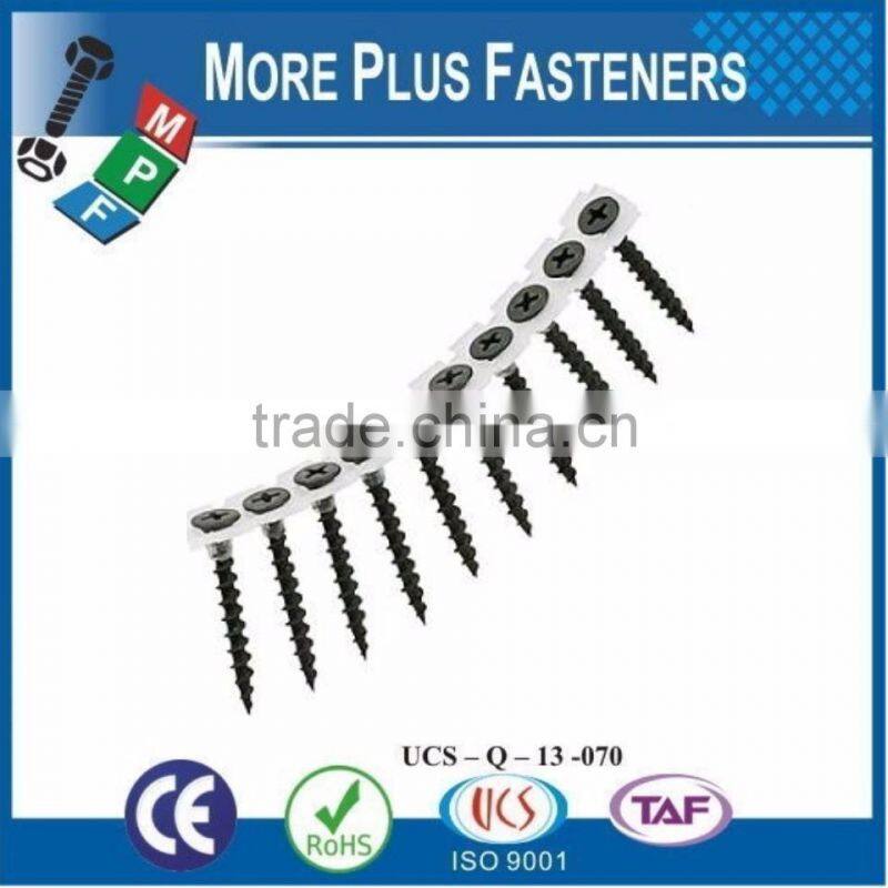 Made in Taiwan Black Phosphate Coarse Thread Collated Drywall Screw