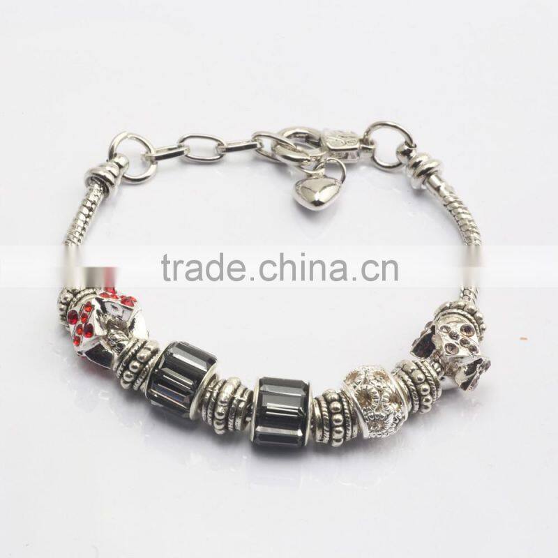 Unisex Vogue Oval Link Diamond Silver Palm Chain Bracelets Wholesales