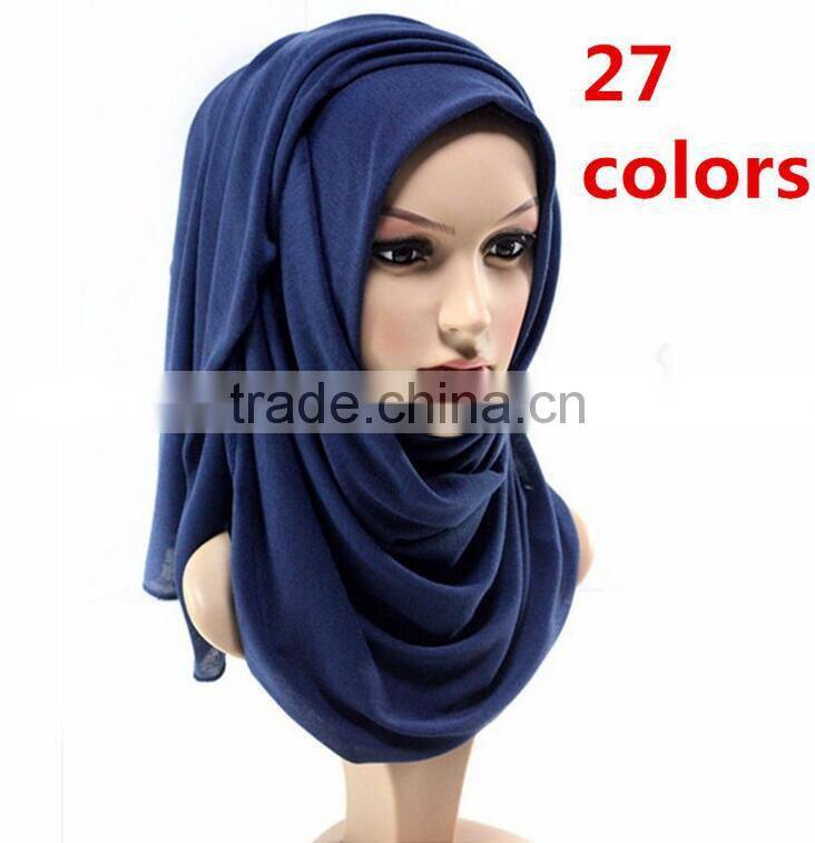 hot sale solid color Muslim woman hijab scarf lady fashion soft jersey scarves