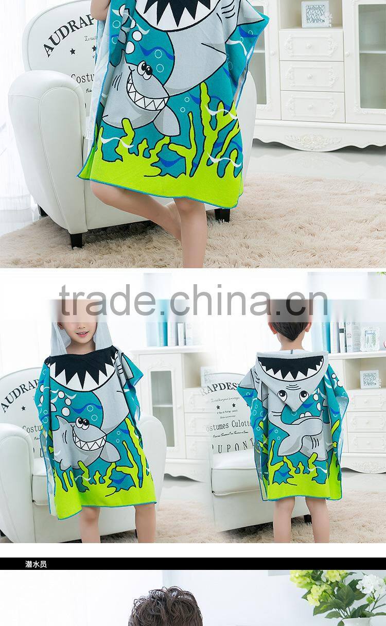 100% polyester sublimation print kids microfiber hooded towels