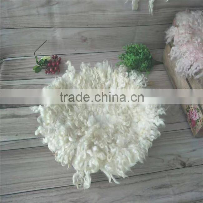 Felted wool layer backdrop newborn basket stuffer curly wool yarn background newborn photography props felted fur blanket