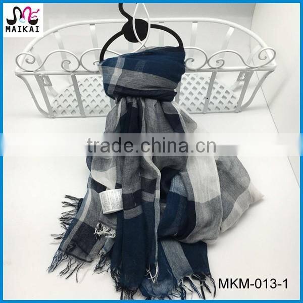 Classic check design silk modal tartan plaid hijab scarf