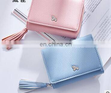 Top Quality Square Women Coin Purses Female Leather Tassel Pendant Money Wallets Hot Fashion multi color Clutch Bag