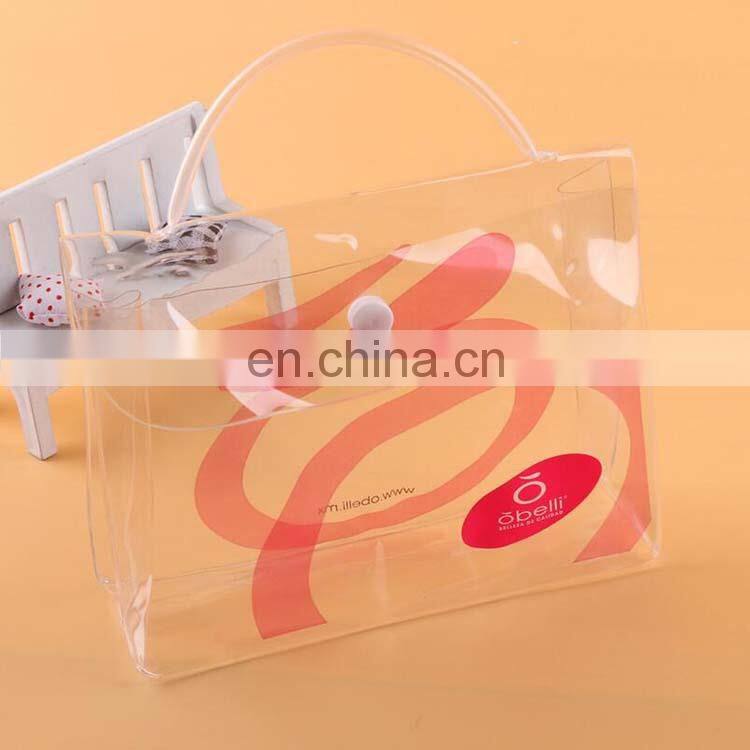 Custom design transparent fashional waterproof makeup bag PVC cosmetic bag packing plastic pvc cosmetic pouch with handing