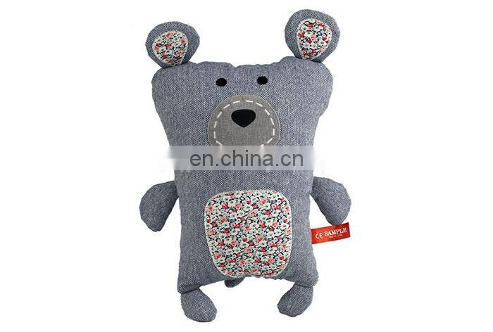 Plush lovable grey fabrics bear soft stuffed toy