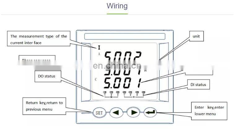 three phase lcd programmable ampere meter with RS485 communication Acrel AMC72L-AI3/C