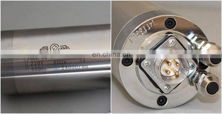 High quality 800W AC Spindle Motor Kits 0.8KW 4 Bearing Water Cooled Spindle + 1.5KW 220V Inverter + Pump+Pipe