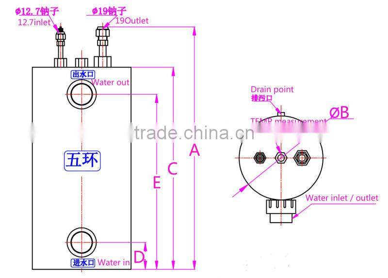 Water cooler heat exchanger wenzhou China