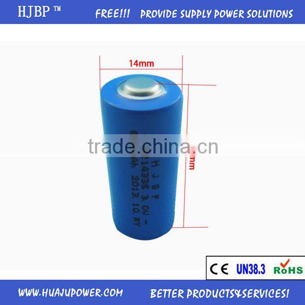 HJBP china factory wholesales non-rechargeable LIMNO2 3V CR14250 primary lithium battery with high power