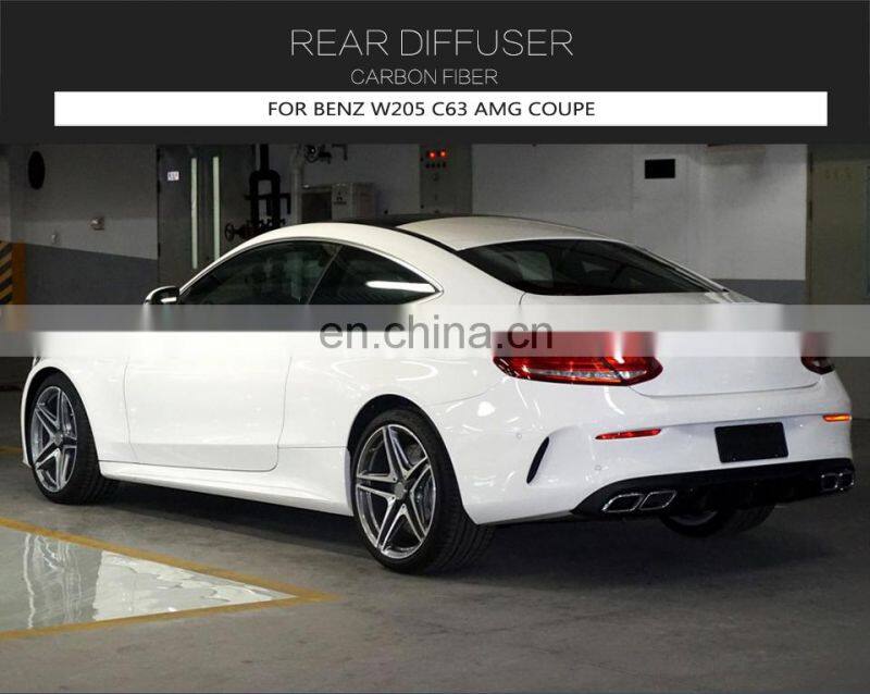 Carbon Fiber Racing Rear Bumper Diffuser Fit For Benz W205 C63 AMG Coupe 15-17