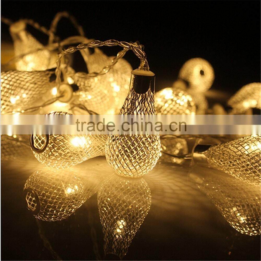 LED Fairy Lights Golden Mesh Teardrop Christmas String Lights Ideal for Wedding, Christmas, Patio, Lawn, Path Party String light