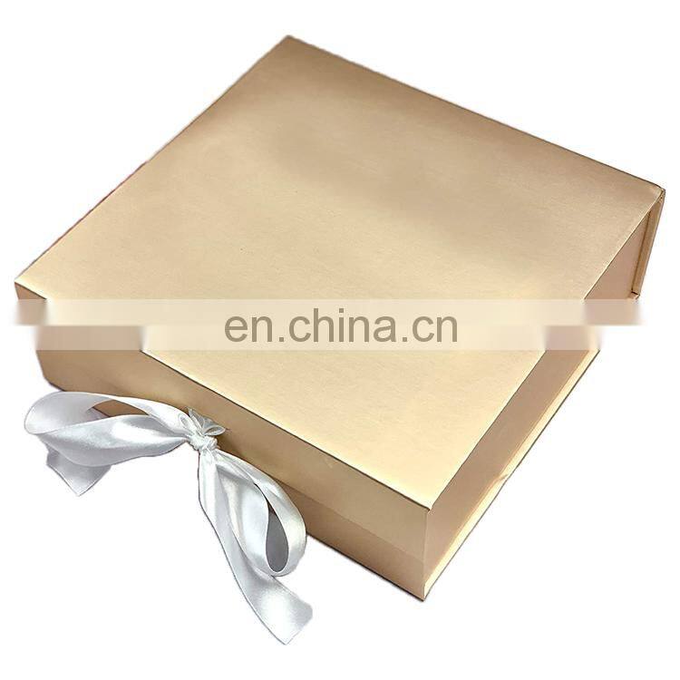 luxury gift box packaging for jewelry golden textured paper custom logo magnetic gift box