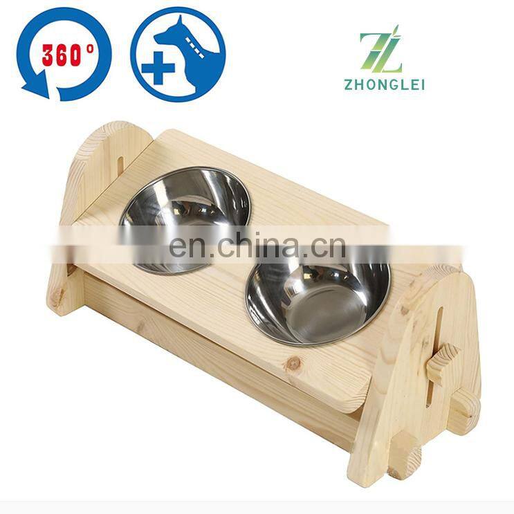 Pet Bowl for Cats and Small Dogs,Adjustable Elevated Dog Cat Food and Water Bowl Stand Feeder with 2 Ceramic Bowls W-Assembly Ba