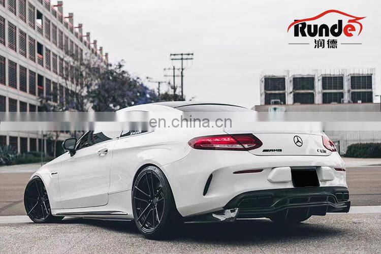 Runde PSM Style Body Parts Carbon Fiber Material Rear Lip Diffuser For Mercedes-Benz W205 C63S coupe rear lip diffuser